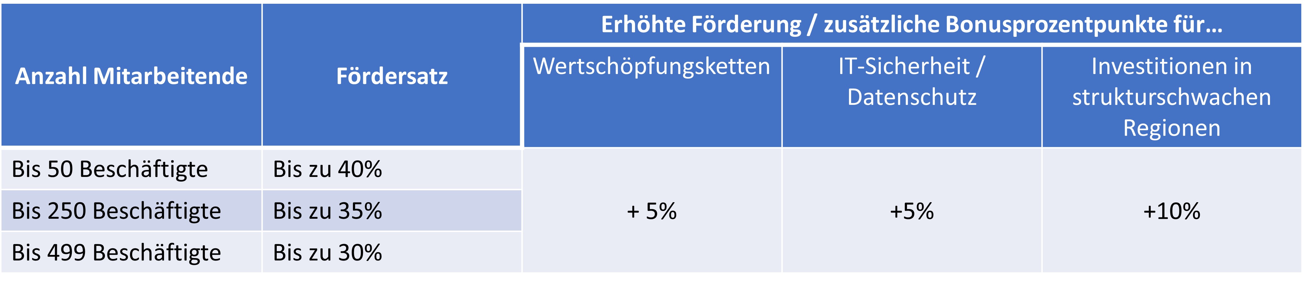 Digital jetzt Fördersätze